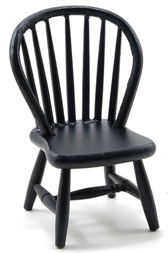 Dollhouse Miniature Windsor Side Chair, Black